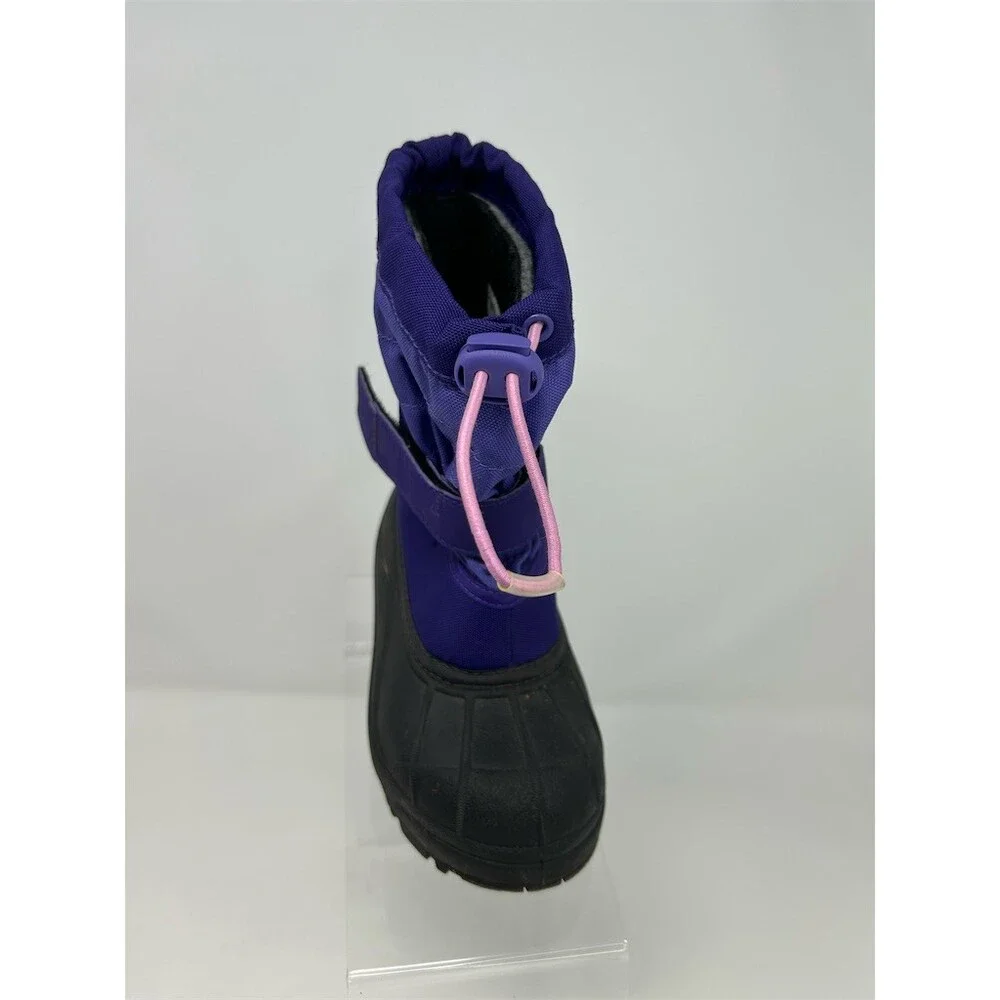 Columbia Powderbug Plus II Girls Snow Boots Purple Black Waterproof Size 12